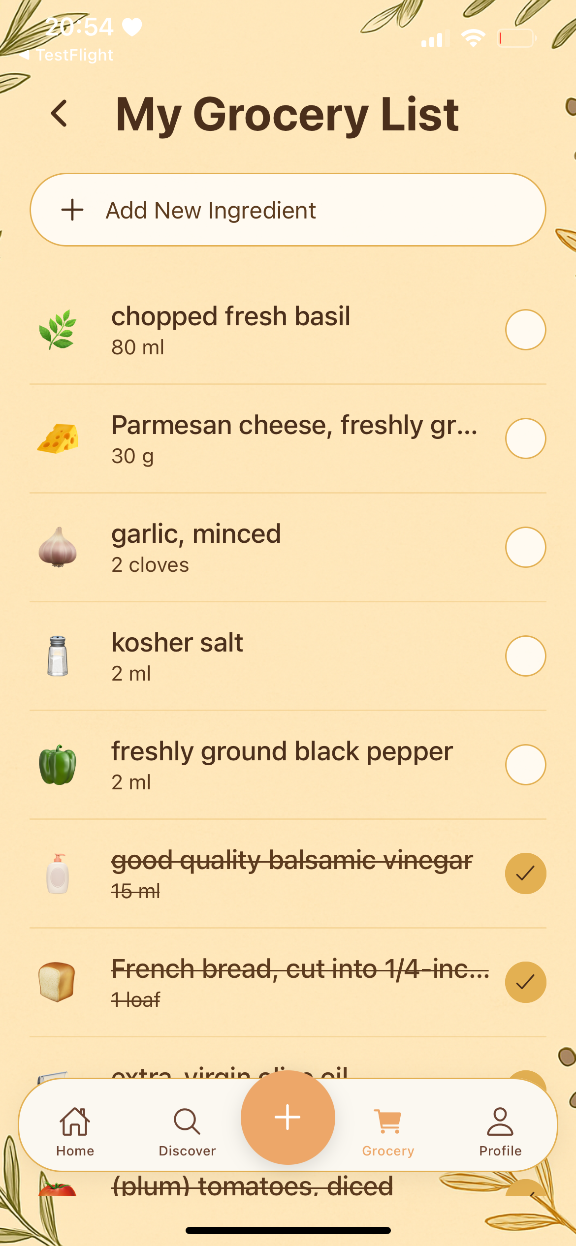 Einkaufslisten Feature